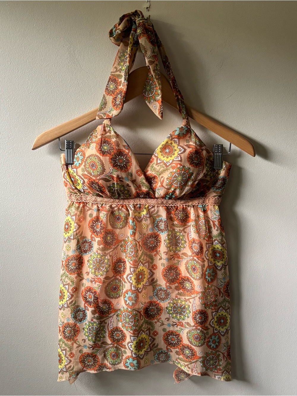 Y2K Jordache Flowy Asymmetrical Halter Top